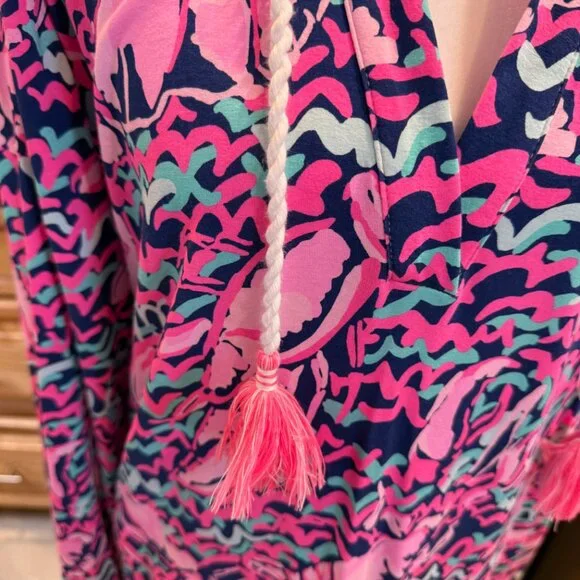 Lilly Pulitzer Rylie Cover Up Dress in Resort Navy Pop Up Lobstah Roll, XL, NWOT - Picture 2 of 10